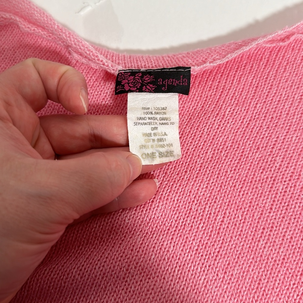 Agenda pink one shoulder poncho top size one size - Picture 2 of 4